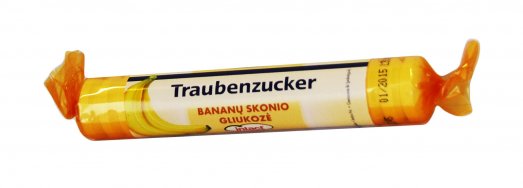 Saldiklis, gliukozė Intact-Traubenzucker gliukozės tabletės, bananų skonio, 40 g | Mano Vaistinė
