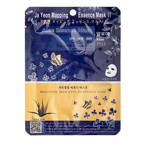 Ja Yeon Mapping Aloe Essence Mask Lakštinė veido kaukė su alijošiaus ekstraktu 25g