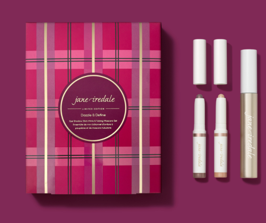 Tušas (juodas) ir pieštukiniai mini akių šešėliai Limituoto leidimo akių rinkinys JANE IREDALE DAZZLE & DEFINE | Mano Vaistinė