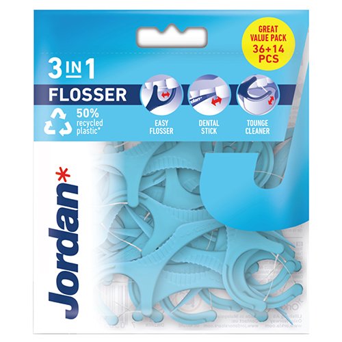 Tarpdančių siūlas Jordan tarpdančių siūlas Flosser 3 in 1, N36 | Mano Vaistinė