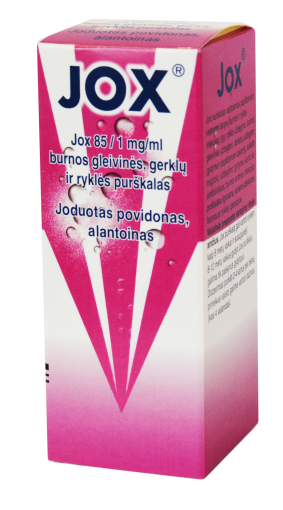 Vaistas burnos ertmės ligoms Jox 85/1 mg/ml burnos gleivinės, gerklų ir ryklės purškalas, 30 ml | Mano Vaistinė