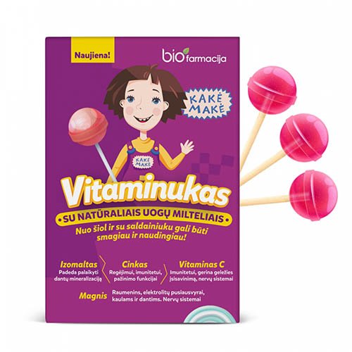 Kakė Makė Vitaminukas ledinukas su natūraliais uogų milteliais N3 | Mano Vaistinė