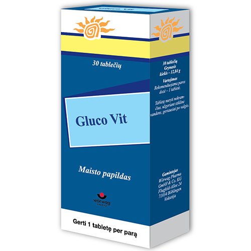 Makromedžiagų apykaitai Gliukozės koncentracijai GLUCO VIT, 30 tab. | Mano Vaistinė