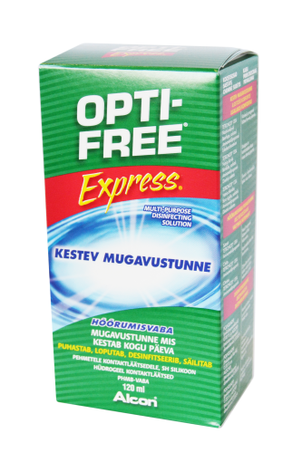 Kontaktinių lęšių priežiūros priemonė Opti-Free Express kontaktinių lęšių skystis, 120 ml | Mano Vaistinė