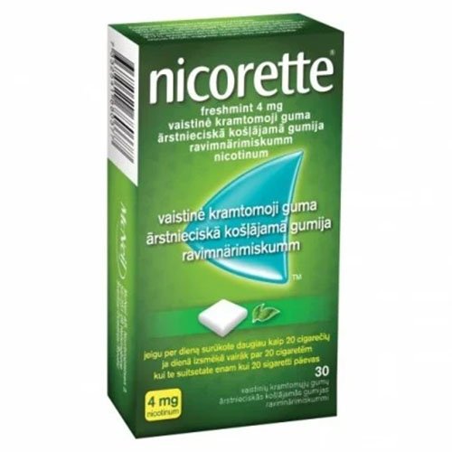 Nicorette freshmint vaistinė kramtomoji guma 4mg N30 | Mano Vaistinė