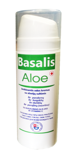 Veido priežiūros priemonė Basalis Aloe drėkinamasis kremas jautriai odai su alavijais, 150 ml | Mano Vaistinė