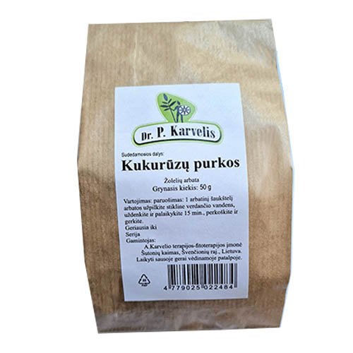 Smulkinta žolelių arbata Kukurūzų purkos DR. P. KARVELIS, 50 g | Mano Vaistinė