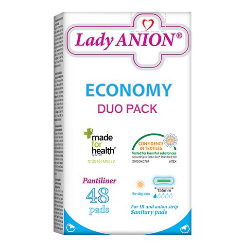 Higienos priemonė Lady ANION kasdieniniai įklotai su anijonų juostele Nr 48 | Mano Vaistinė