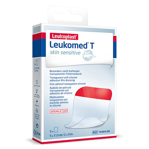 LEUKOPLAST Leukomed T Skin Sensitive skaidrus sterilus lipnus tvarstis 5cmx7.2cm N5 | Mano Vaistinė