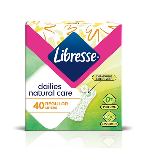 Kasdieniai higieniniai įklotai Įklotai „LIBRESSE Dailies Natural Care Regular“, 40 vnt. | Mano Vaistinė