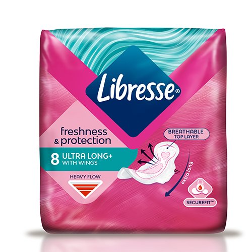 Higieniniai paketai Paketai „LIBRESSE Ultra Long Wings“, 8 vnt. | Mano Vaistinė