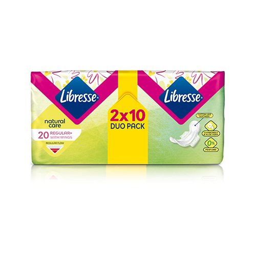 Paketai „LIBRESSE Natural Care Regular Wings“, 2 x 10 vnt.