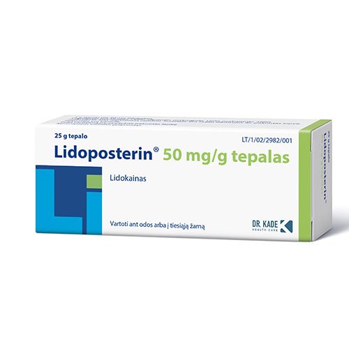 Vaistas venų, kraujagyslių apsaugai  Lidoposterin 50 mg/g tepalas, 25 g | Mano Vaistinė
