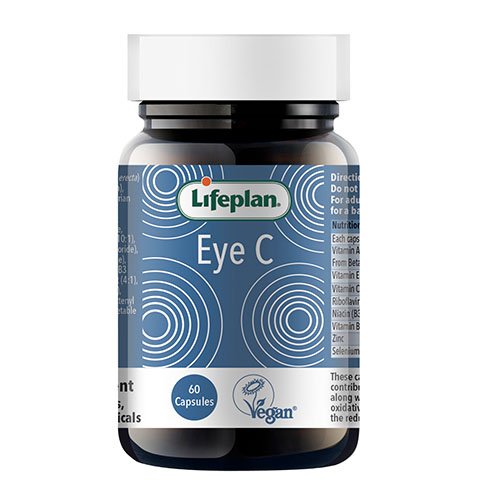 Maisto papildai akims su mėlynėmis ir liuteinu Lifeplan EyeC kapsulės N60 | Mano Vaistinė