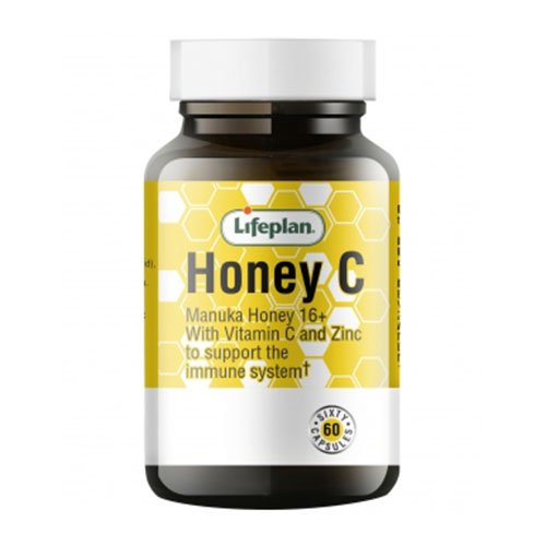 Maisto papildas su medumi ir vitaminu C, imunitetui Lifeplan HoneyC N60 | Mano Vaistinė
