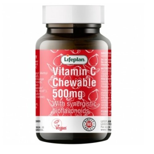 Maisto papildas Vitaminas C LIFEPLAN, 500 mg, 90 kramtomųjų tablečių | Mano Vaistinė