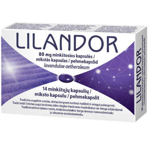 Lengvam nerimui malšinti ir miegui palengvinti LILANDOR 80mg, 14 kapsulių | Mano Vaistinė Lengvam nerimui malšinti ir miegui palengvinti LILANDOR 80mg, 14 kapsulių | Mano Vaistinė