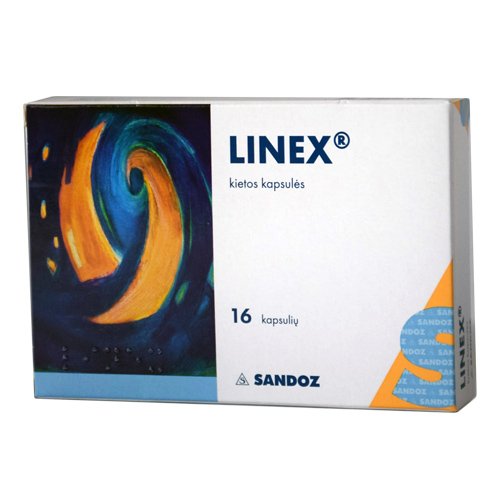 Viduriavimą mažinantis vaistas Linex kietosios kapsulės, N16 | Mano Vaistinė