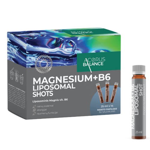 Acorus Balance Magnesium + B6 Liposomal shots 25ml N14 | Mano Vaistinė
