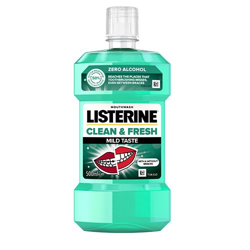 LISTERINE Clean & Fresh burnos skalavimo skystis, 500 ml | Mano Vaistinė