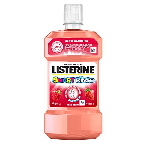 Burnos skalavimo skystis vaikams LISTERINE Smart Rinse uogų skonio burnos skalavimo skystis, 250 ml | Mano Vaistinė