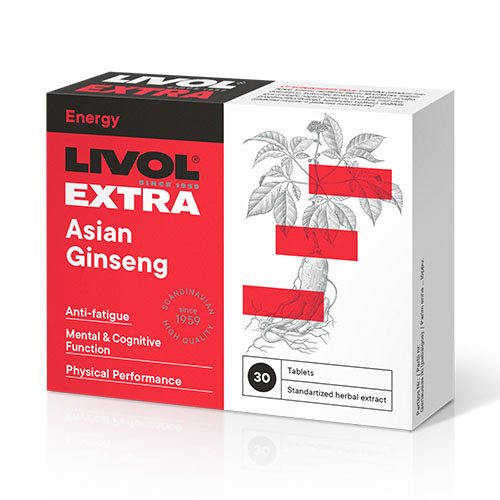 LIVOL EXTRA  Asian Gingeng, 30 tabl. | Mano Vaistinė