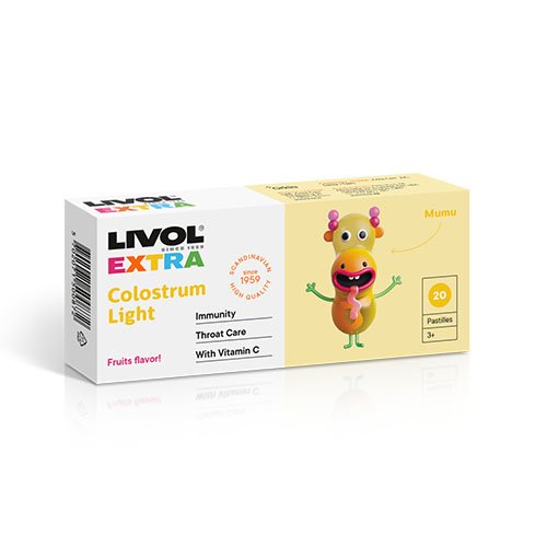 LIVOL EXTRA Colostrum Light, 20 čiulpiamų pastilių | Mano Vaistinė