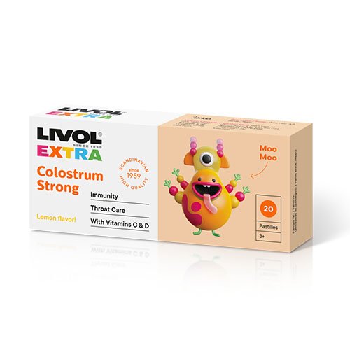 Livol Extra Colostrum Strong čiulpiamosios pastilės N20 | Mano Vaistinė