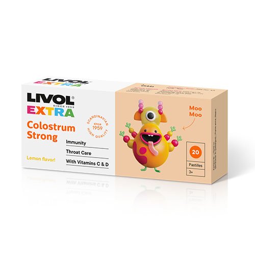 LIVOL EXTRA Colostrum Strong, 20 čiulpiamų pastilių | Mano Vaistinė