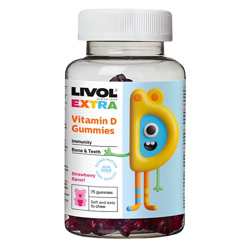 LIVOL EXTRA Vitamino D3 guminukai N75 | Mano Vaistinė