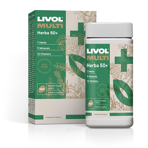 Maisto papildas vyresniems Livol Multi Herba 50+ tabletės, N100 | Mano Vaistinė