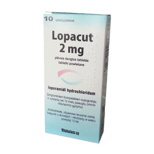Viduriavimą stabdantys vaistai Lopacut 2 mg plėvele dengtos tabletės, N10 | Mano Vaistinė
