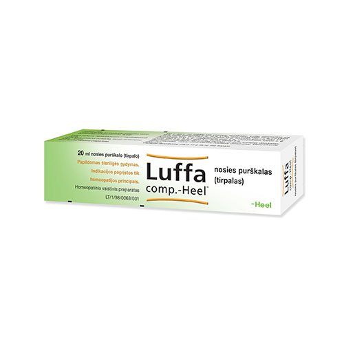Homeopatinis vaistas Luffa-compositum Heel nosies purškalas šienligei gydyti, 20 ml  | Mano Vaistinė