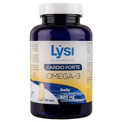 Žuvų taukai širdžiai Lysi Omega-3 Cardio forte žuvų taukai kapsulėse N120 | Mano Vaistinė