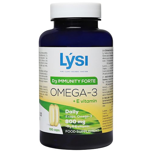 Maisto papildas imunitetui Lysi Omega-3 D3 Immunity forte žuvų taukų kapsulės N100 | Mano Vaistinė