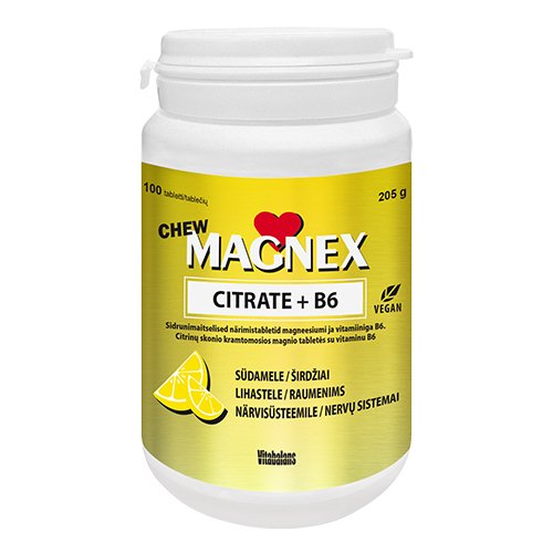 Magnex Citrate 375mg +B6 Chew tab.N100 | Mano Vaistinė