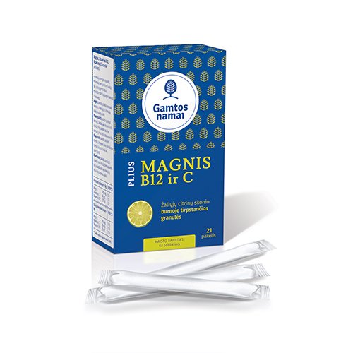 Maisto papildas nervinei sistemai ir energijai Magnis Plius B12 ir C granulės 3g N21 | Mano Vaistinė
