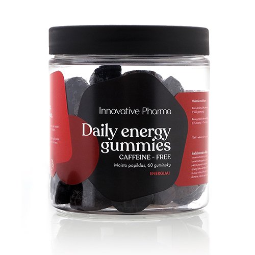 Maisto papildas Daily Energy be kofeino guminukai N60 | Mano Vaistinė