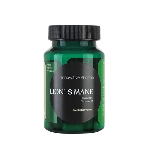 Maisto papildas LION`S MANE+ Vitaminas C + Pantoteno rūgštis kaps. N30 | Mano Vaistinė