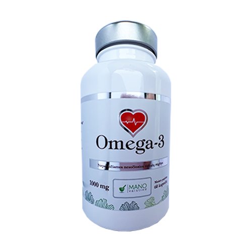 Maisto papildas, žuvų taukai Mano vaistinė Omega 3 1000 mg kapsulės, N60 | Mano Vaistinė