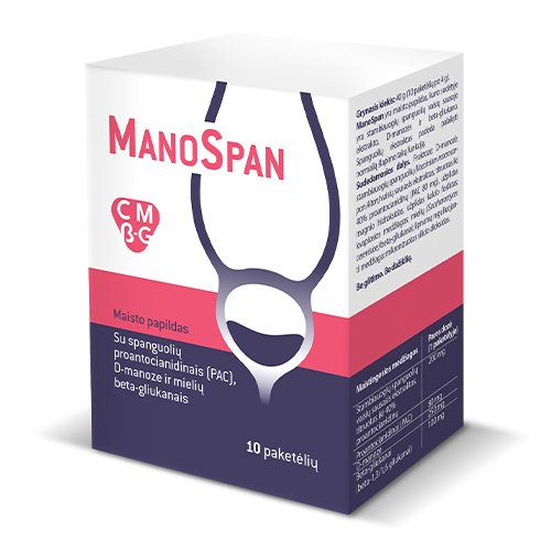 Maisto papildas ManoSpan pudra paketeliai N10 | Mano Vaistinė
