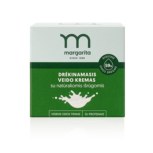 Veido kremas Margarita drėkinamasis veido kremas, su natūraliomis išrūgomis, 50 ml | Mano Vaistinė