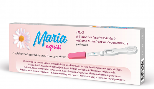 Greitas ir patogus HCG testas gali nustatyti nėštumą ankstyvoje stadijoje  Nėštumo testas MARIA EXPRESS | Mano Vaistinė