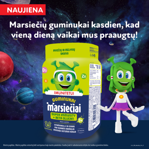 Normaliai imuninės sistemos veiklai Vaikams MARSIEČIAI SUPER IMMUNITY, 50 guminukų | Mano Vaistinė Normaliai imuninės sistemos veiklai Vaikams MARSIEČIAI SUPER IMMUNITY, 50 guminukų | Mano Vaistinė