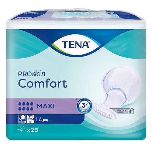 Sauskelnės, kelnaitės ir įklotai TENA Comfort Maxi įklotai, N28 | Mano Vaistinė