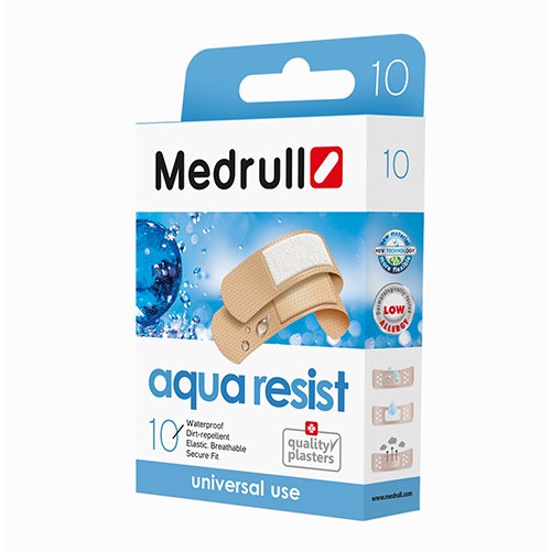 Pleistrai žaizdoms Medrull Aqua Resist vandeniui atsparūs pleistrai, N10 | Mano Vaistinė