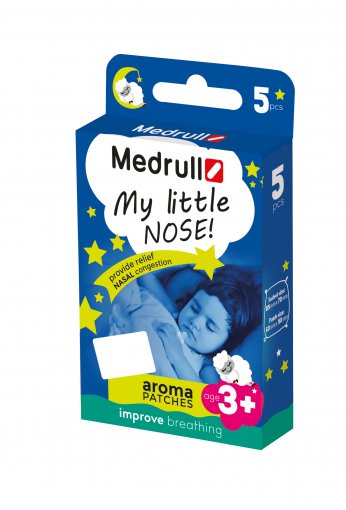 Aromatiniai klijuojami pleistrai Medrull kvėpavimo pleistrai My Little Nose, N5 | Mano Vaistinė