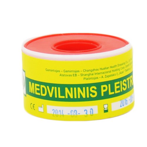 Medvilninis pleistras Pleistras AZAS plastmasinėje ritėje 2.5 cm x 5 m, N1 | Mano Vaistinė