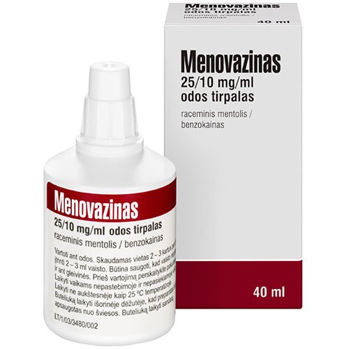 Niežulį mažinantis vaistas Menovazinas N 25/10 mg/ml odos tirpalas, 40ml | Mano Vaistinė