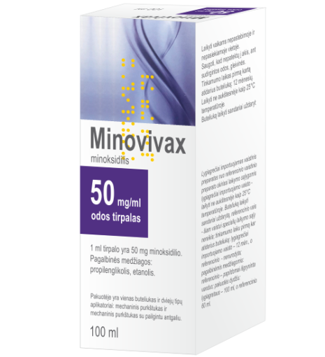 Odos tirpalas vartojamas vyrų paveldimam plikimui gydyti. Plaukų augimą skatinantis vaistas MINOVIVAX 50 mg/ml, 100 ml | Mano Vaistinė Odos tirpalas vartojamas vyrų paveldimam plikimui gydyti. Plaukų augimą skatinantis vaistas MINOVIVAX 50 mg/ml, 100 ml | Mano Vaistinė